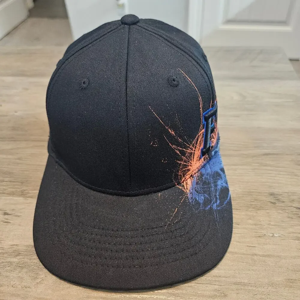 Vintage University of Florida Gators Fitted Flat Bill Hat Cap Black Graphic UF